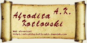 Afrodita Kotlovski vizit kartica